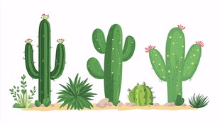 可爱多样的仙人掌植物