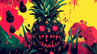 邪恶凤梨插画艺术作品