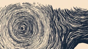 水墨风格旋涡线条艺术图