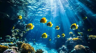 梦幻海底世界的鱼群奇观