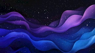 梦幻星空下的流动色彩