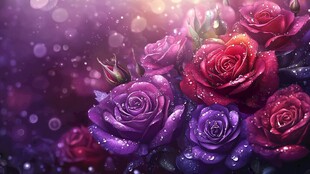 梦幻紫玫 绽露晶莹之美