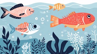 海底畅游的多彩鱼儿