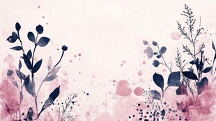 粉色水彩风植物花卉背景图