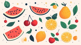 缤纷水果插画