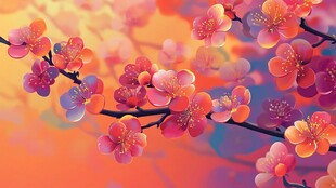 春日烂漫 绚烂绽放的花枝