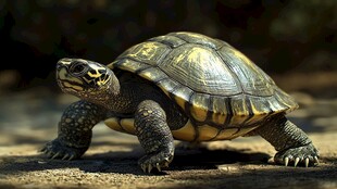 行走的斑斓乌龟