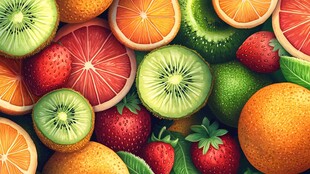 多彩缤纷的新鲜水果集合