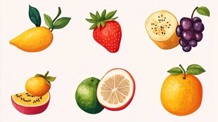 多样鲜果插画