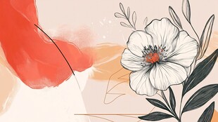 花卉抽象画 淡雅艺术风