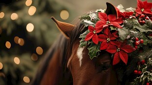 圣诞装饰的优雅骏马