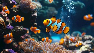 海底小丑鱼畅游缤纷珊瑚间