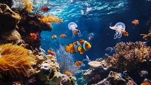 梦幻海底世界的多彩生物