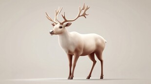 优雅白鹿 梦幻3D艺术形象
