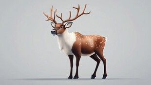 可爱斑点驯鹿3D形象展示