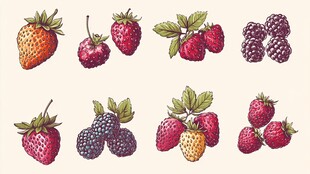 手绘莓果插画集
