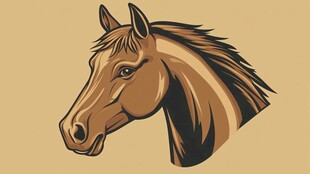 棕马头像插画