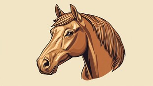 棕色骏马头像插画