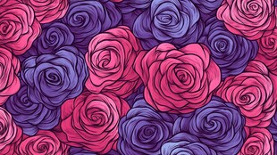 玫瑰图案 绚丽多彩的花卉纹理