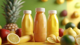 新鲜果汁与多样水果组合