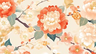 中式花卉图案背景图