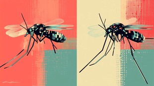 两幅风格独特的蚊子插画