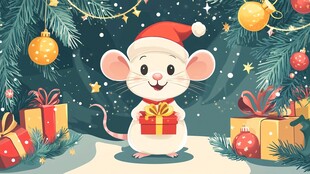 圣诞小老鼠与节日礼物