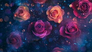 梦幻玫瑰星空背景图