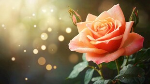 橙色玫瑰 梦幻光影下的美丽