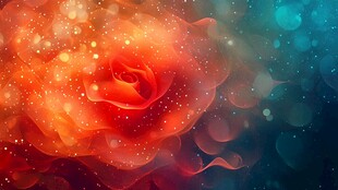 梦幻橙红玫瑰背景图