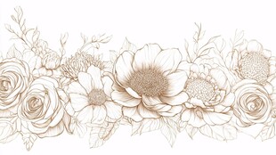 花卉手绘边框图案设计