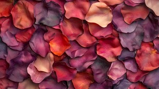 缤纷玫瑰花瓣特写