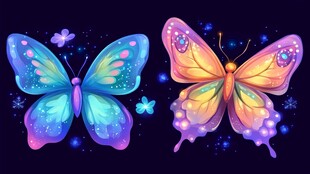 梦幻双蝶闪耀奇幻光彩