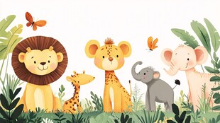 丛林中的可爱动物们