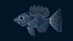 手绘精致鱼图案设计素材