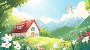 田园小屋的自然美好风光