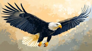 翱翔的白头海雕