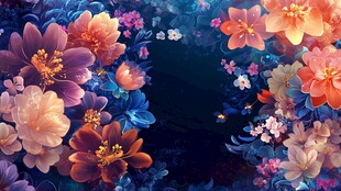 梦幻繁花绽放神秘空间