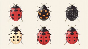 多彩瓢虫插画集合