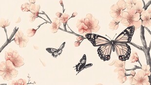 春日蝶舞繁花图