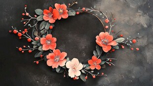 花朵编织的精美环形装饰