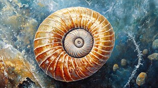 海洋中的精美鹦鹉螺贝壳