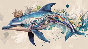梦幻海豚绘 皇冠与幻彩之舞