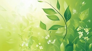 清新绿意植物背景图
