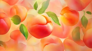 水彩风桃子插画背景图