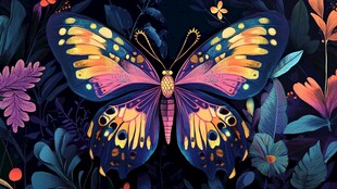 梦幻蝶影花丛间