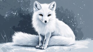 雪地中的白狐