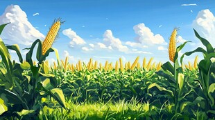 金黄玉米田 夏日田园风光