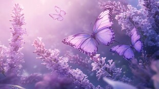 梦幻紫蝶飞舞于薰衣草间