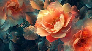 梦幻绚丽的绽放花朵